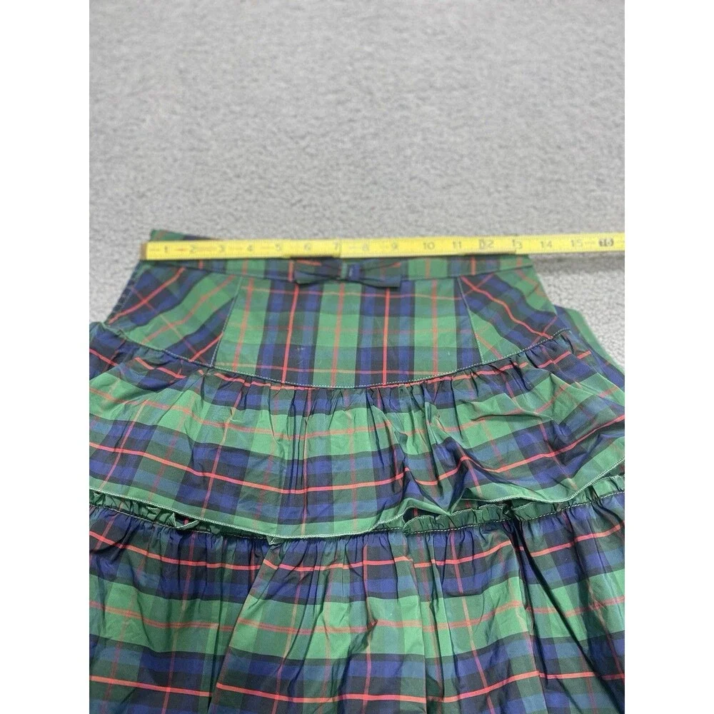 Urban Outfitters Midi Skirt Rainee Tiered Green Plaid Preppy Vacay Small New